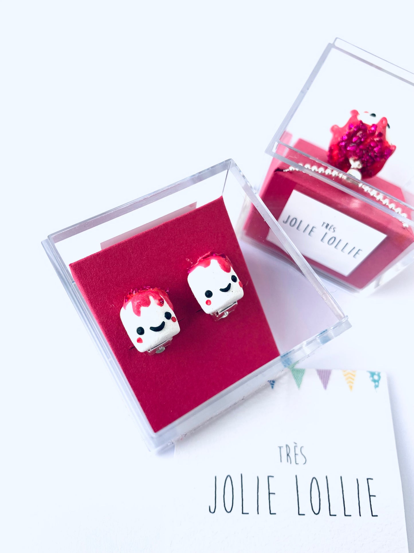 Sauced Marshmallow Clip Earrings
