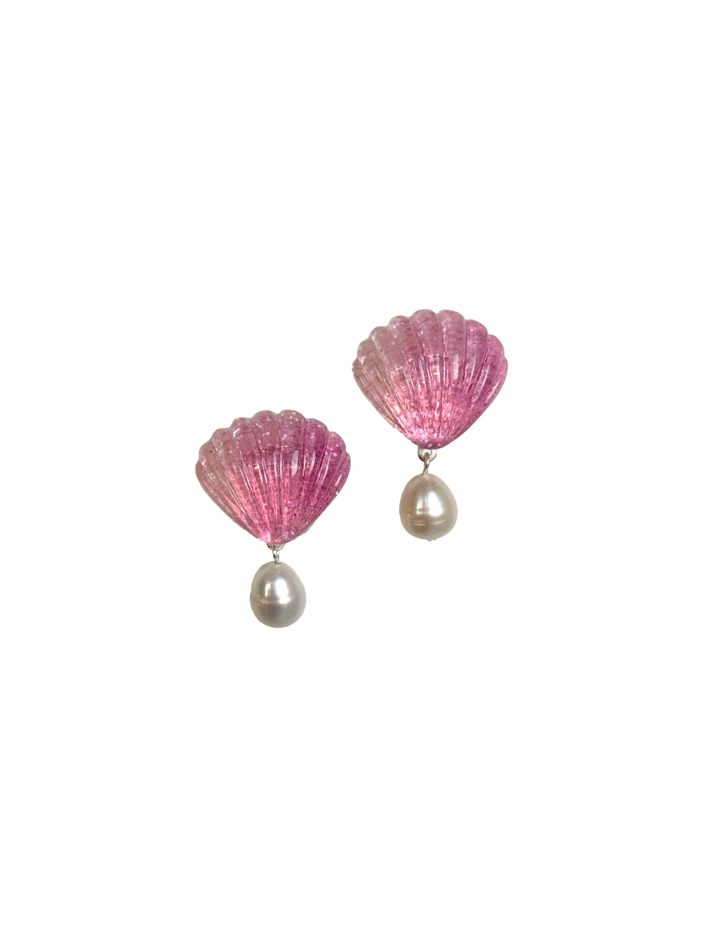 Seashell Clip Earrings - Yellow