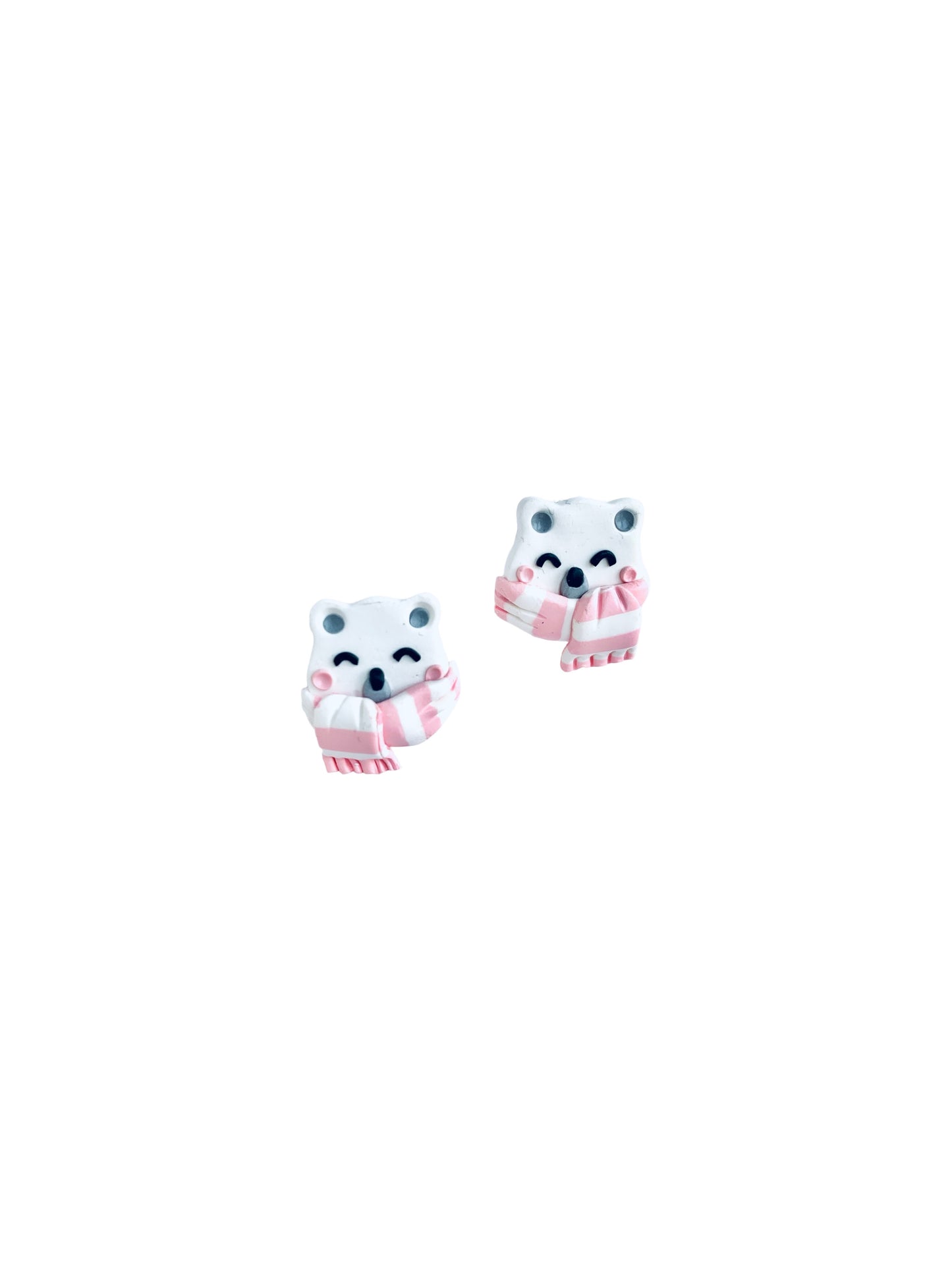 Winter Bear Clip Earrings
