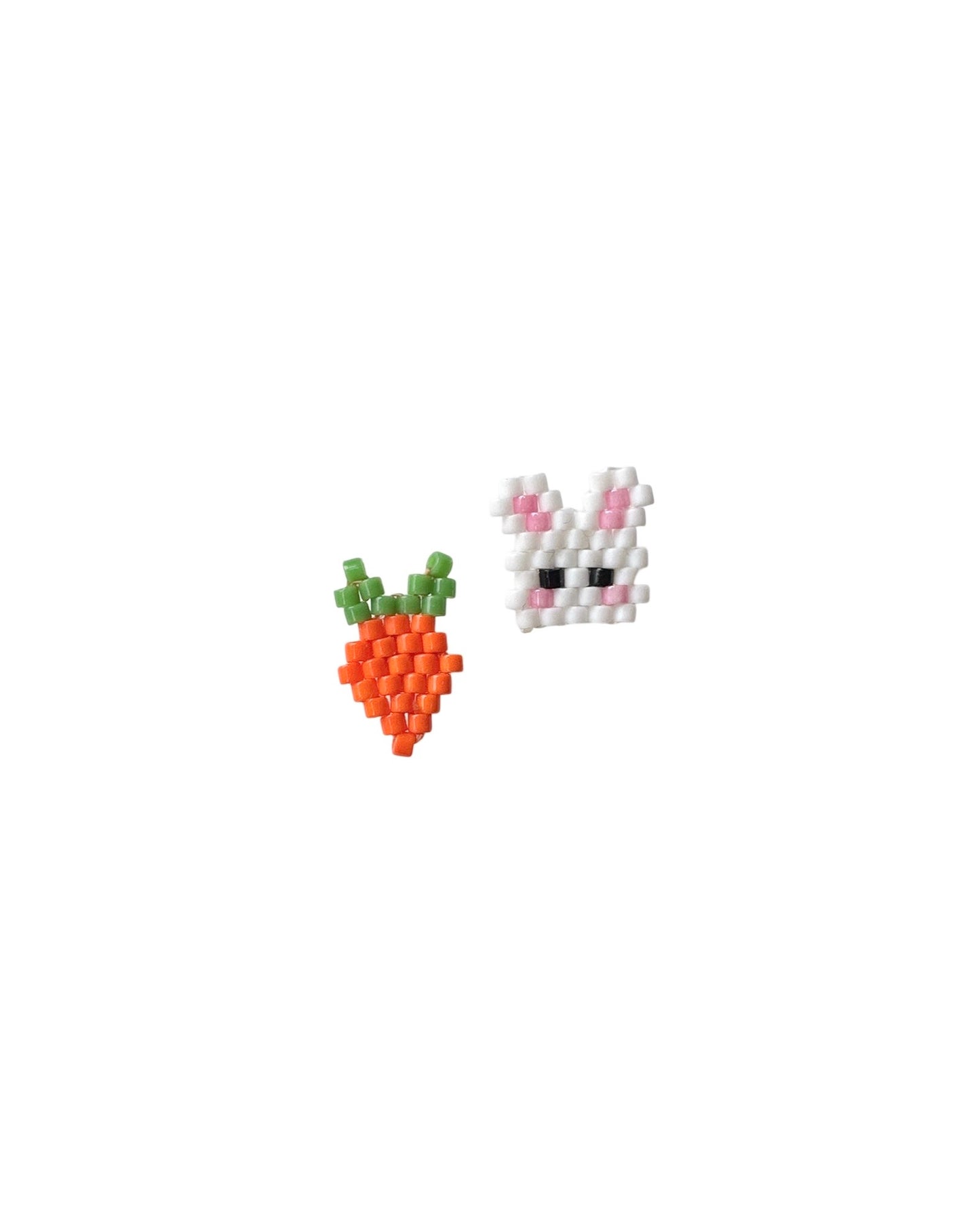 Miyuki Rabbit Silver Stud Earring