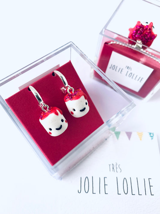 Sauced Marshmallow Silver Earrings