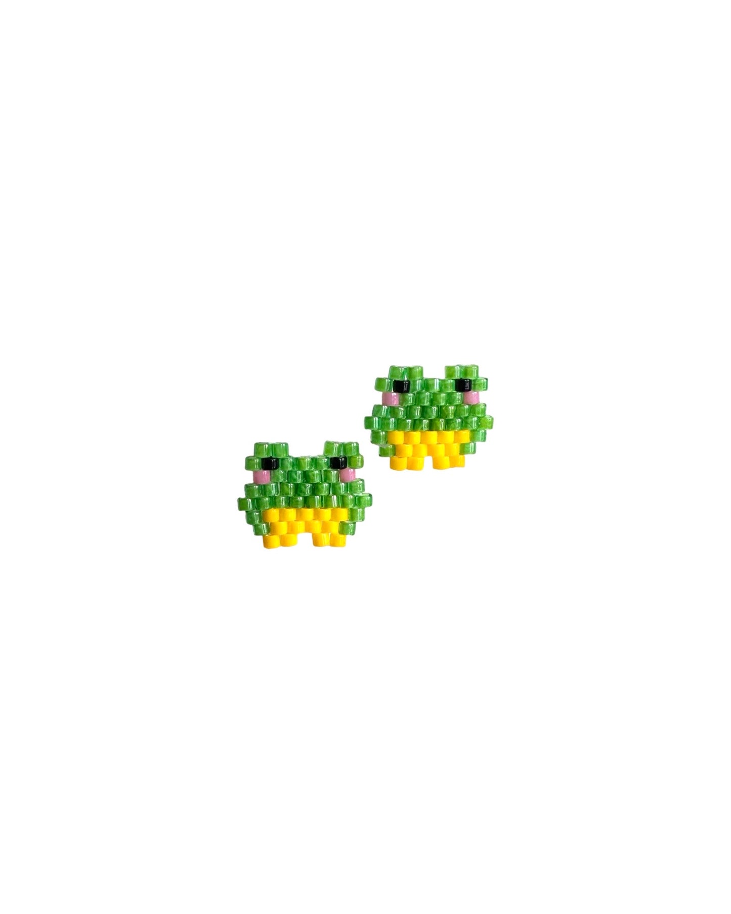 Miyuki Frog Silver Stud Earring