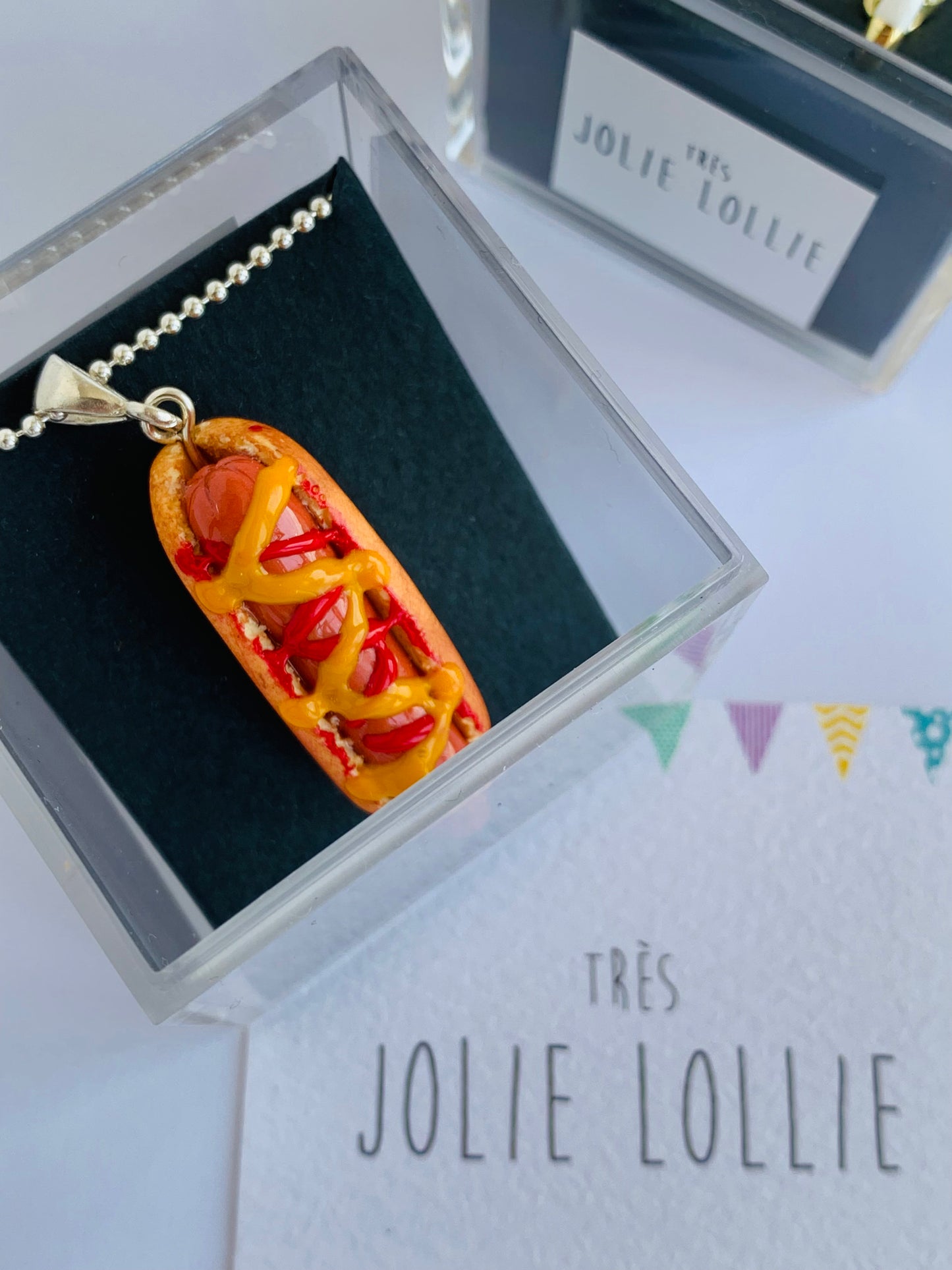Hot Dog Silver Necklace