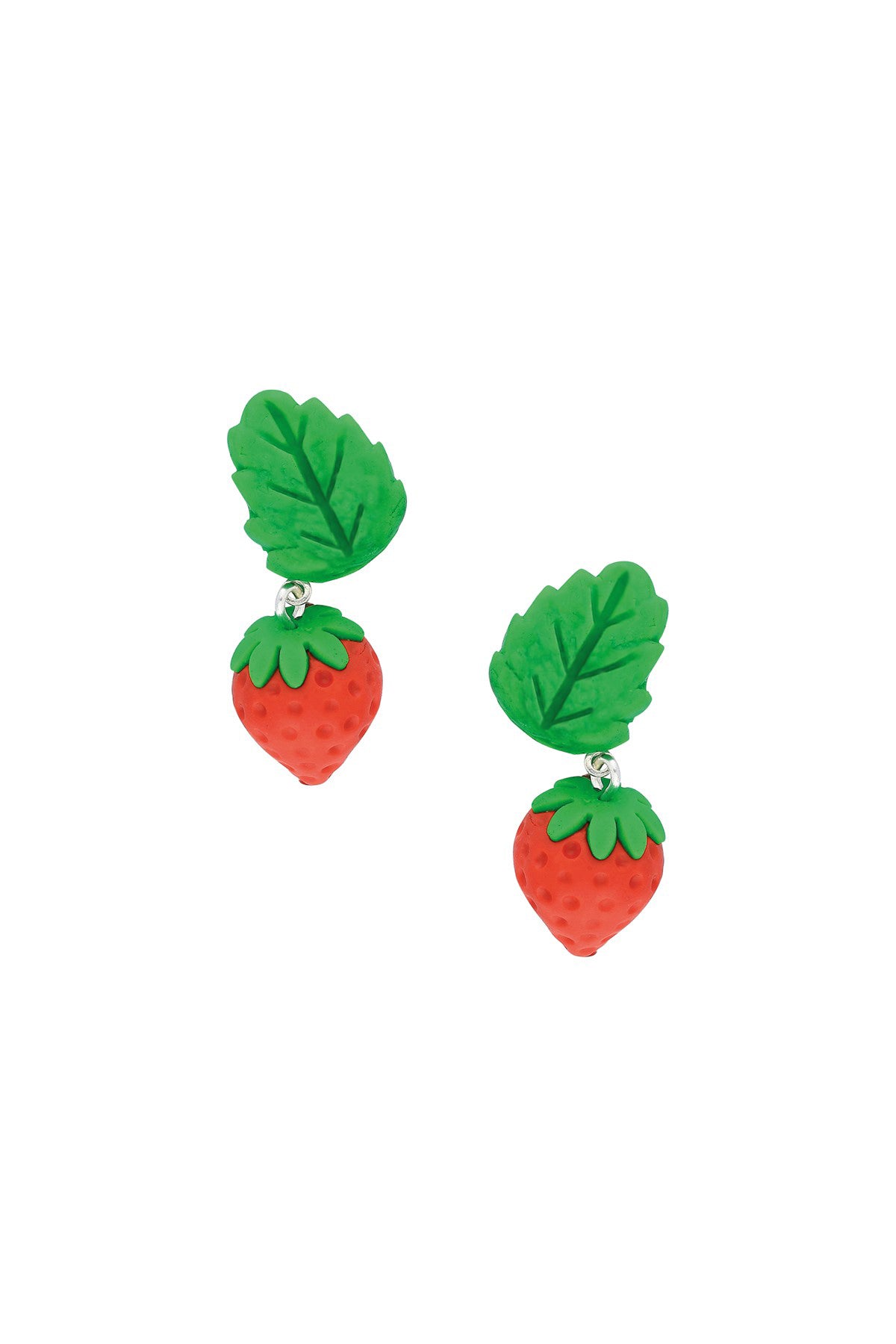 Strawberry Dangle Clip Earrings