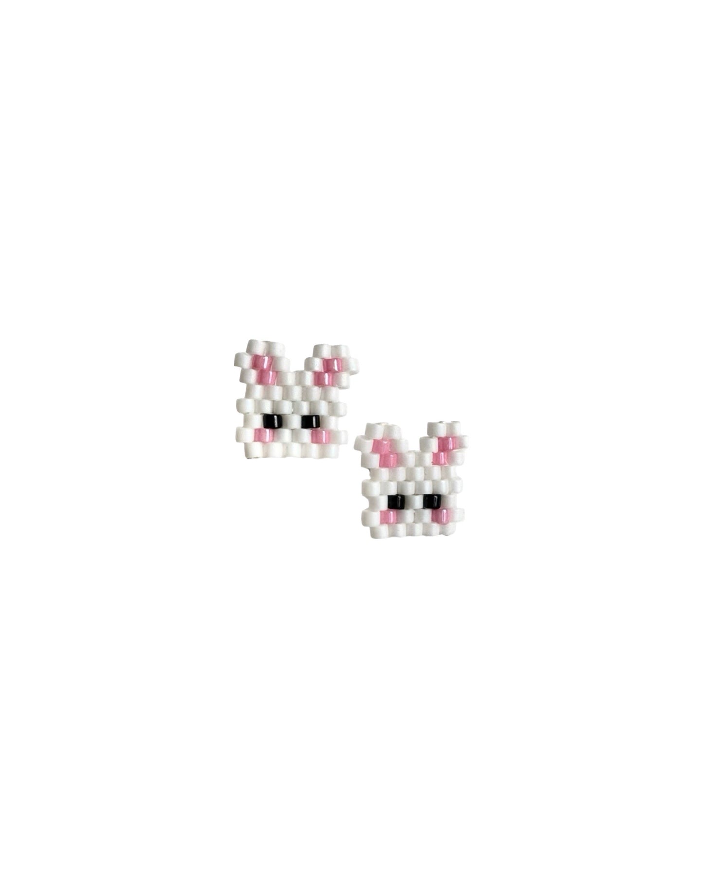 Miyuki Rabbit Silver Stud Earring