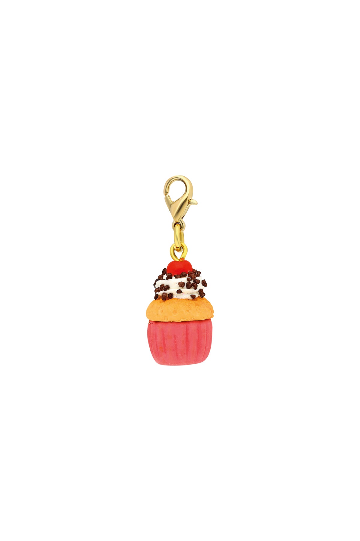 Pink Cupcake Ornament - Gold Hook