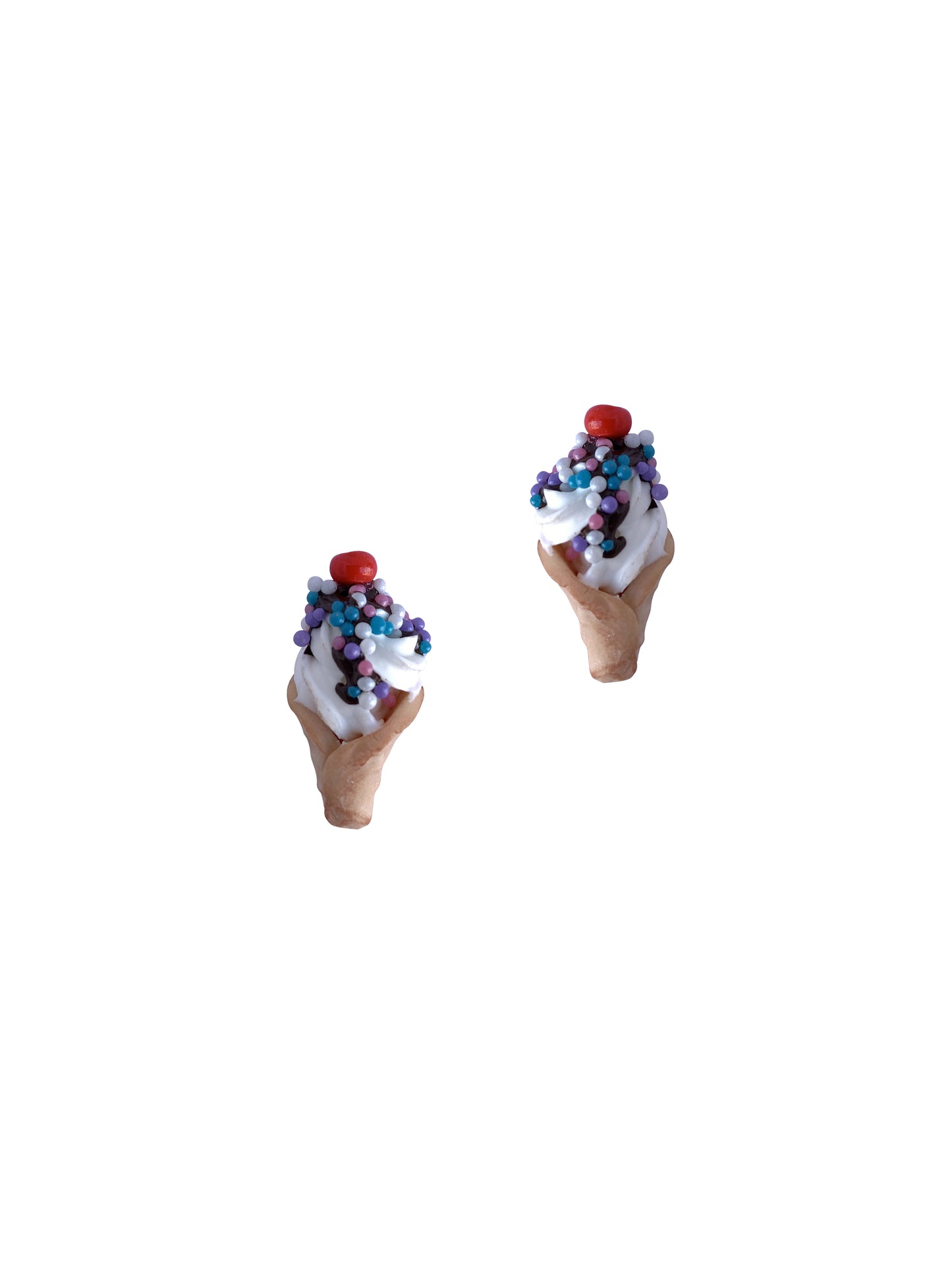 Ice Cream Cone Clip Earrings - Sauce