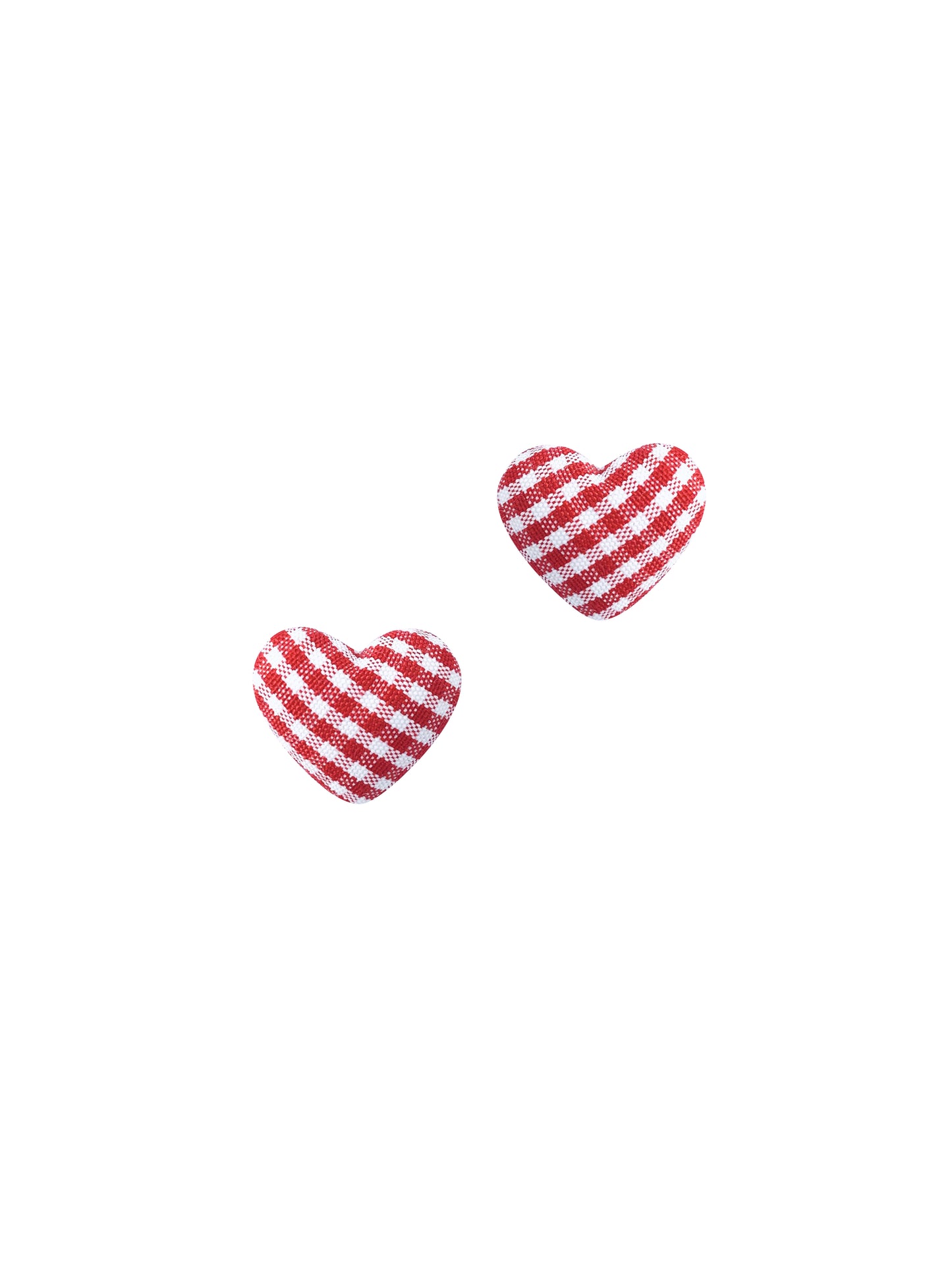 Pöti Square Heart Clip Earrings - Red