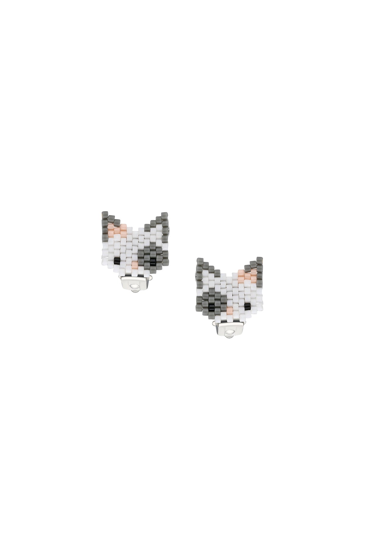 Miyuki Cat Clip Earrings