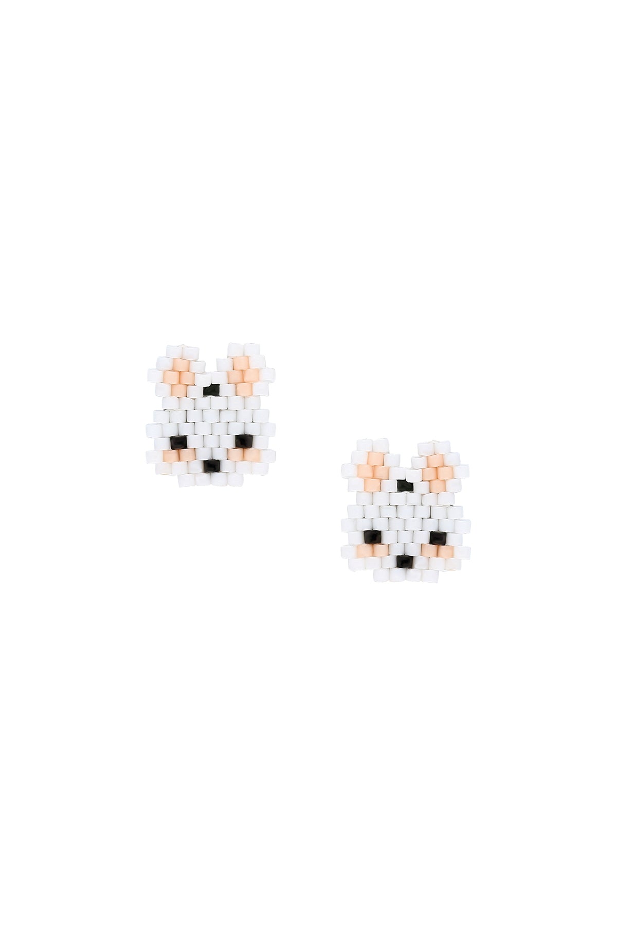Miyuki Rabbit Clip Earrings