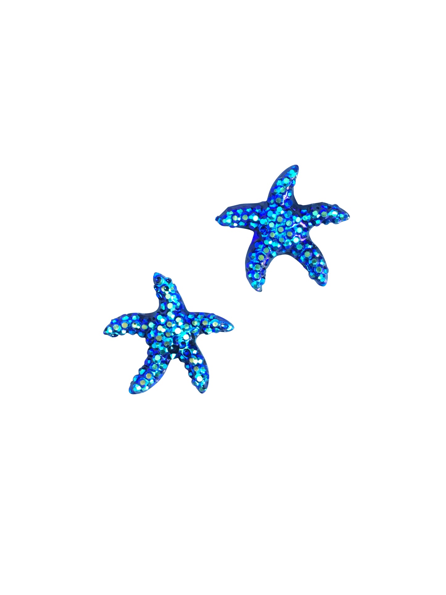 Starfish Silver Stud Earring - Navy Blue
