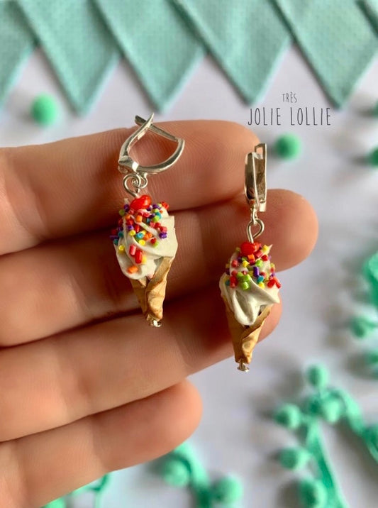 Ice Cream Silver Earrings