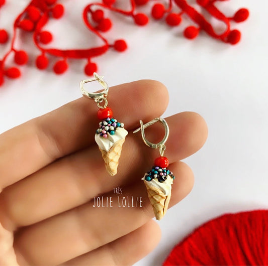 Ice Cream Silver Earrings
