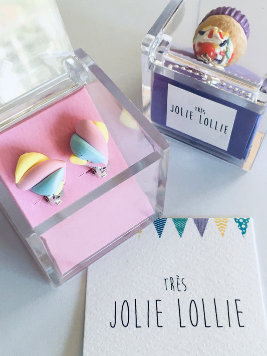 Marshmallow Clip Earrings