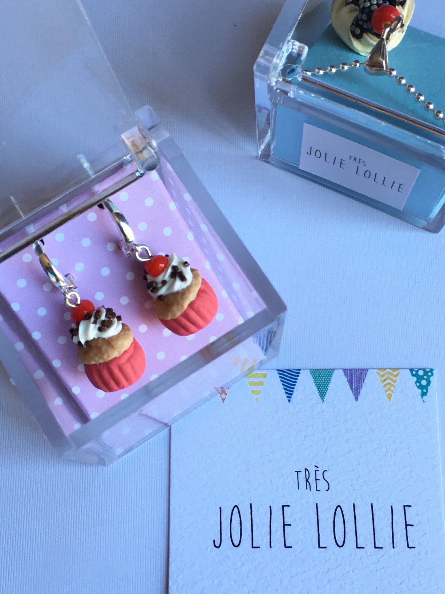 Cupcake Silver Earrings