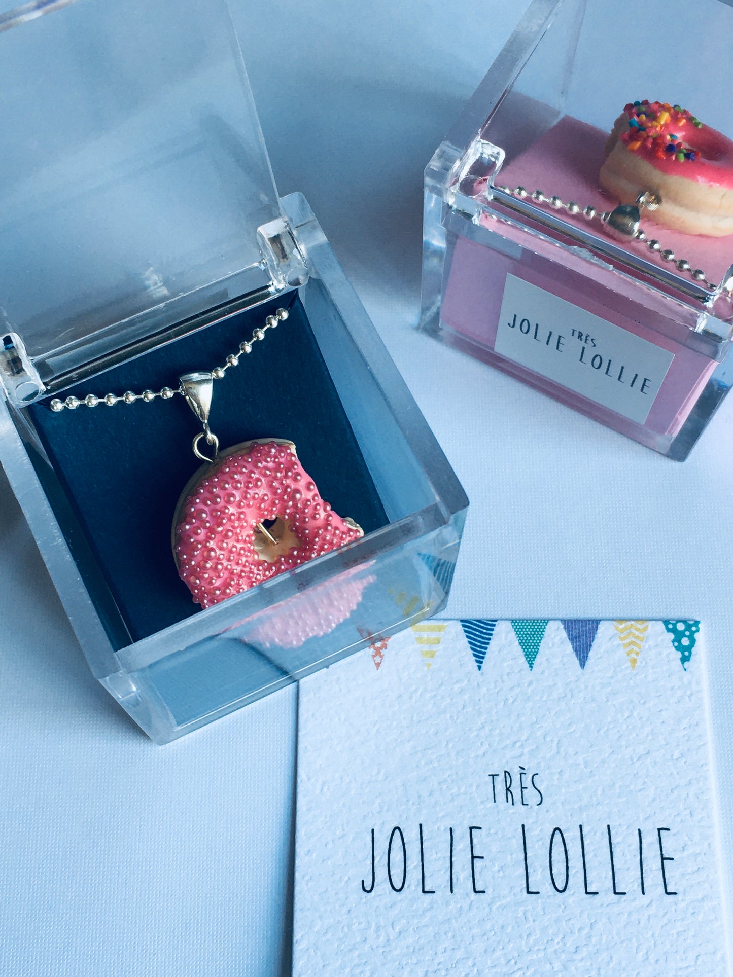 Donut Silver Necklace - Pearl