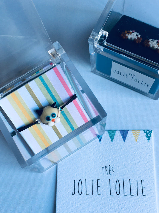 Cam Kedi Bileklik - Beyaz