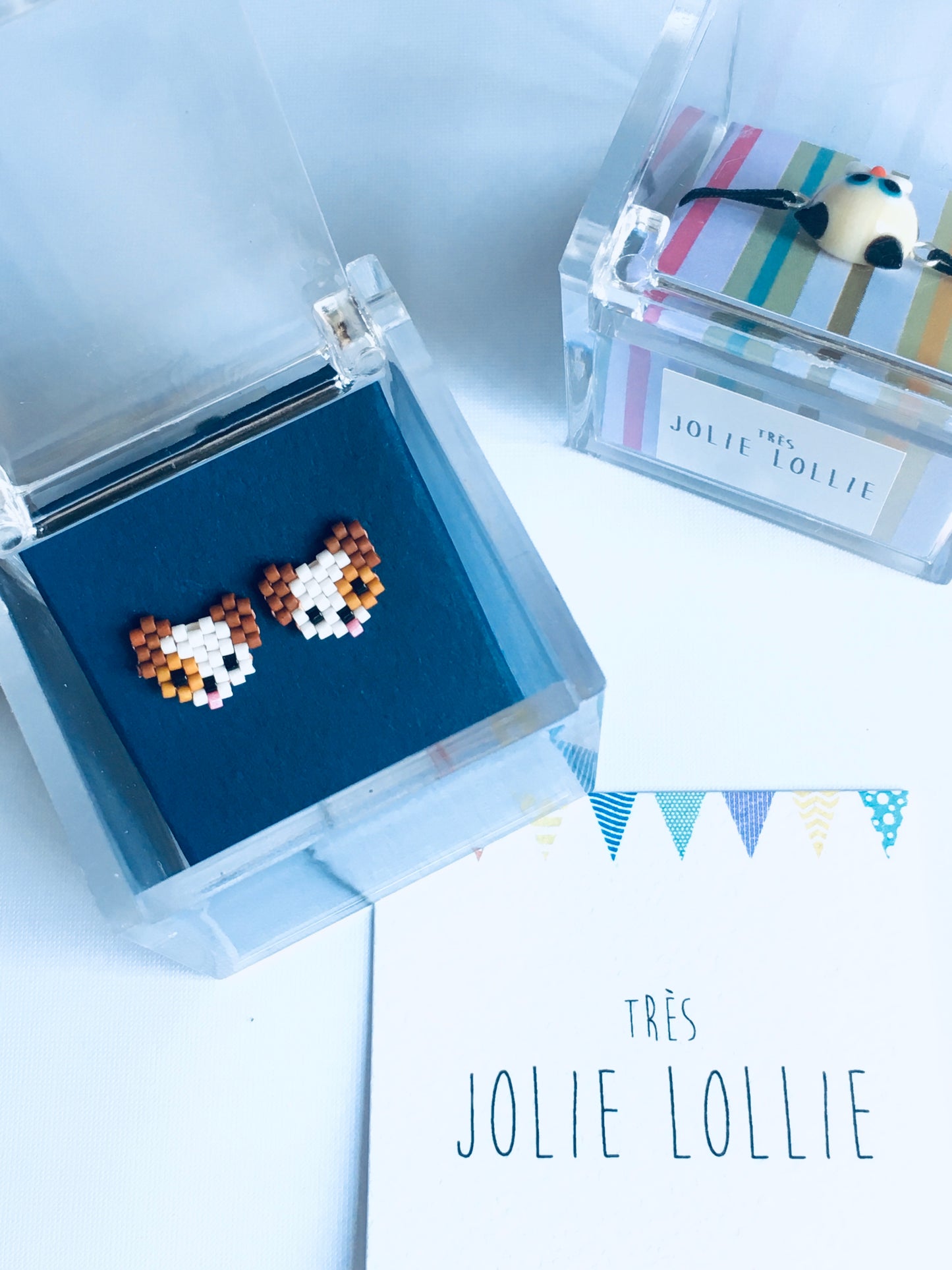 Miyuki Dog Silver Stud Earring