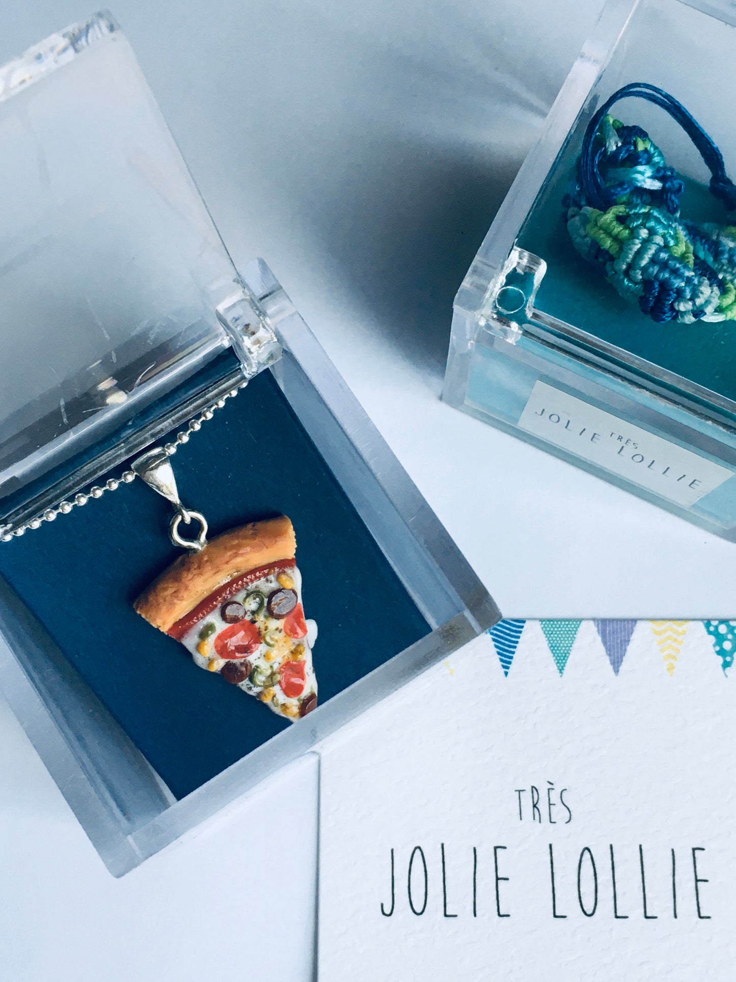 Pizza Silver Necklace