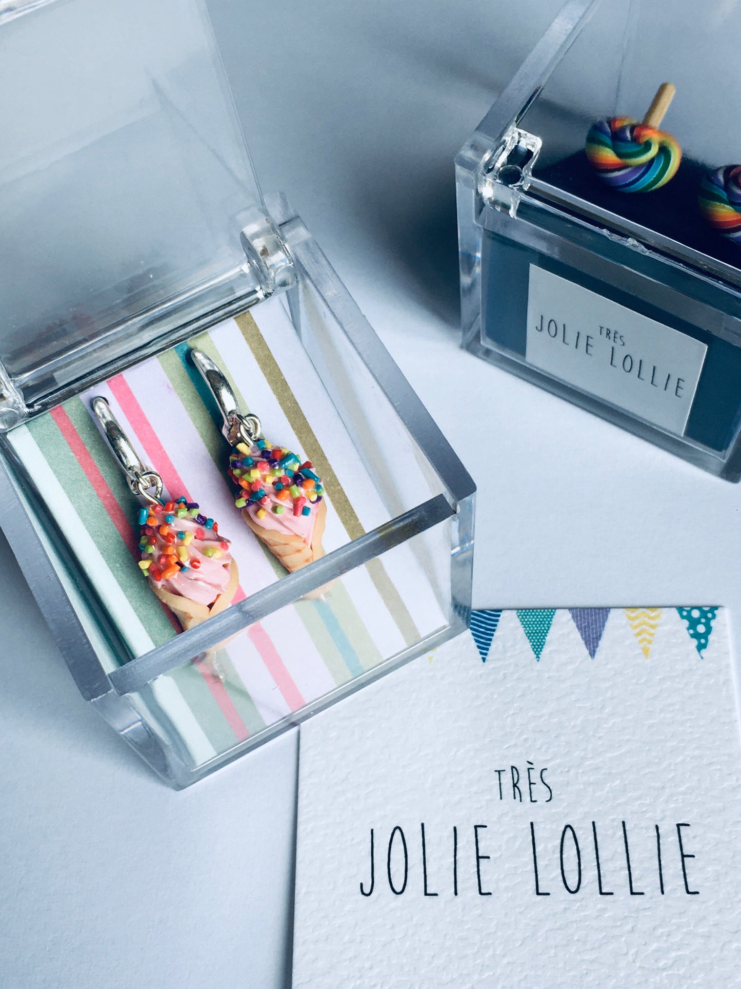 Ice Cream Silver Earrings