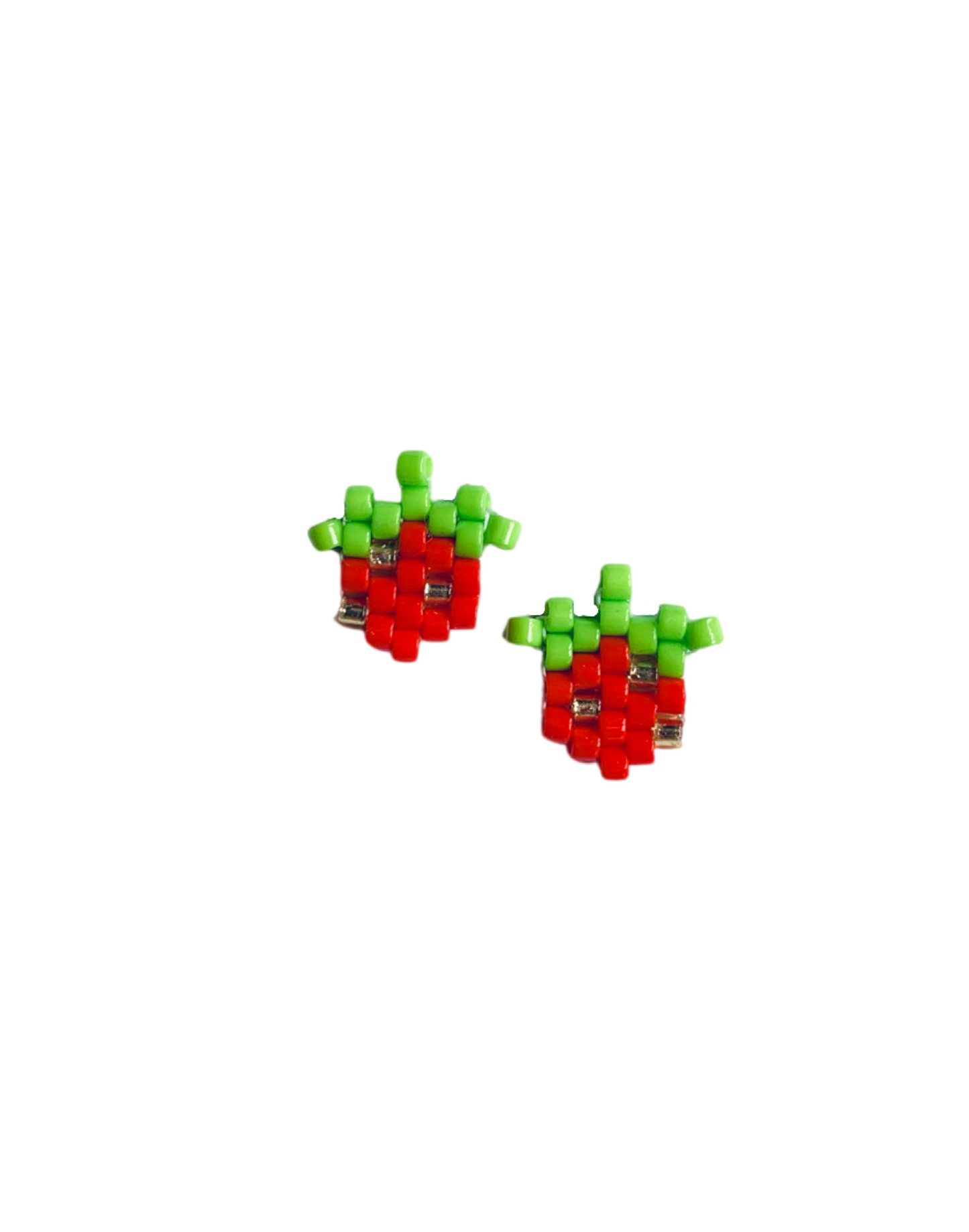 Miyuki Strawberry Silver Stud Earring