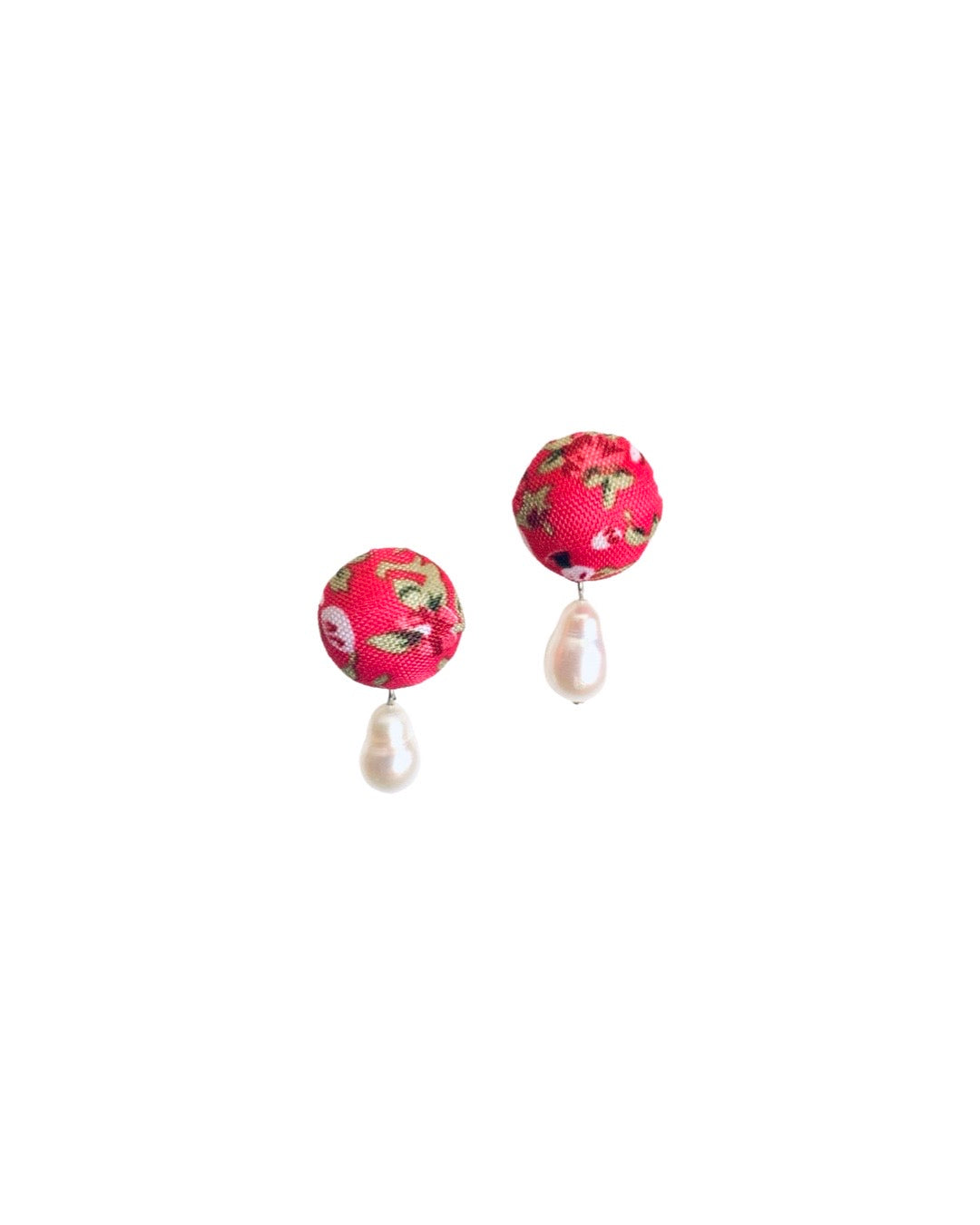 Large Pearl Bloom Button Clip-on Earring - Pink