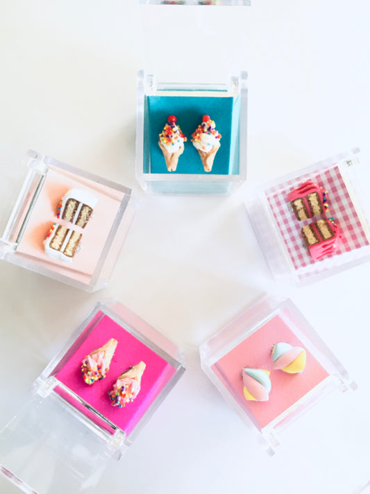 Cone Ice Cream Clip Earrings - Sprinkle