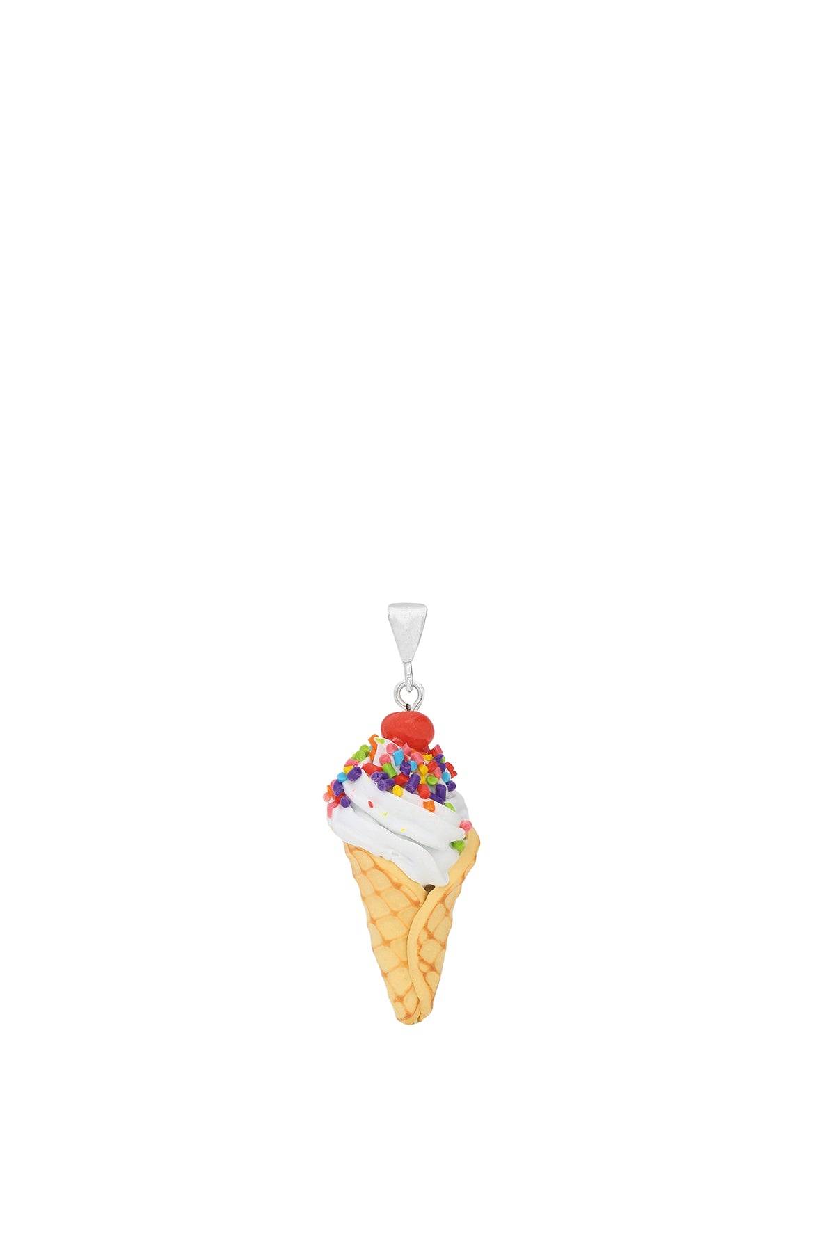 Ice Cream Cone Pendant - Rainbow Sprinkle / Ice Cream Pendant - Rainbow Sprinkle