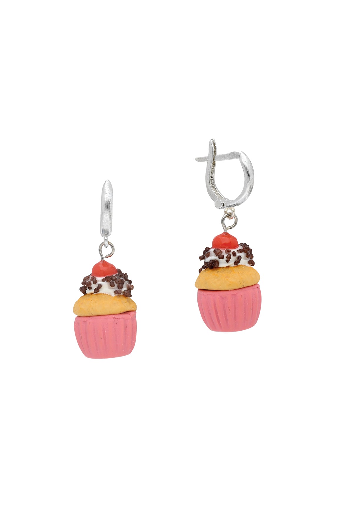 Cupcake Silver Earrings