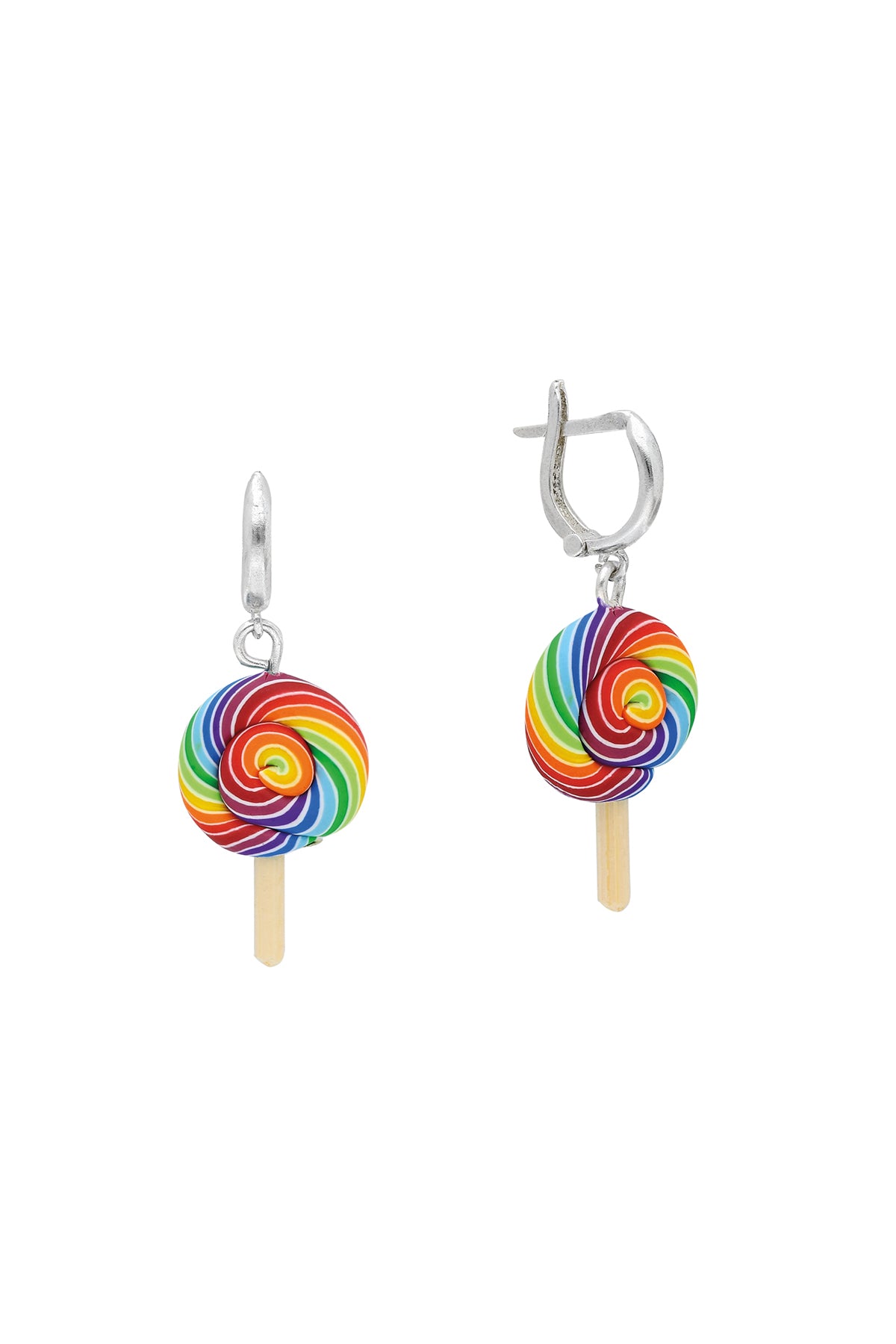 Lollipop Silver Earrings