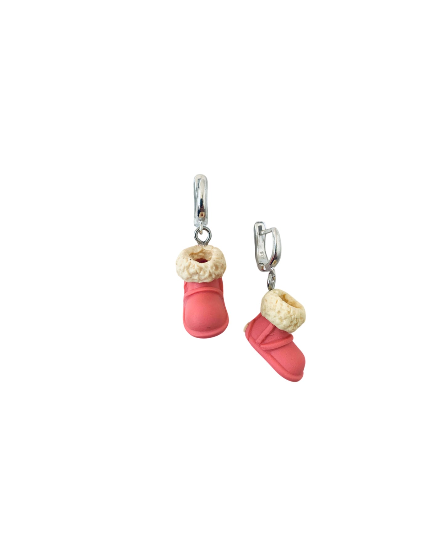 Pink Ugg Silver Earrings