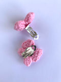 Tığ işi Fiyonk Klips Küpe / Crochet Bow Clip-on Earring