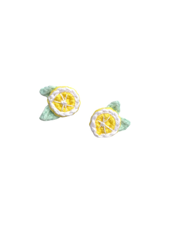 Tığ işi Limon Klips Küpe / Crochet Lemon Clip-on Earring