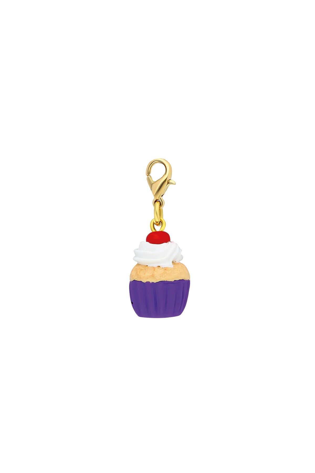 Purple Cupcake Ornament - Gold Hook