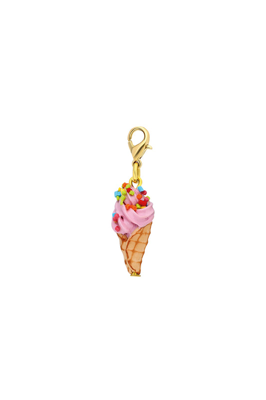 Pink Ice Cream Ornament - Gold Hook