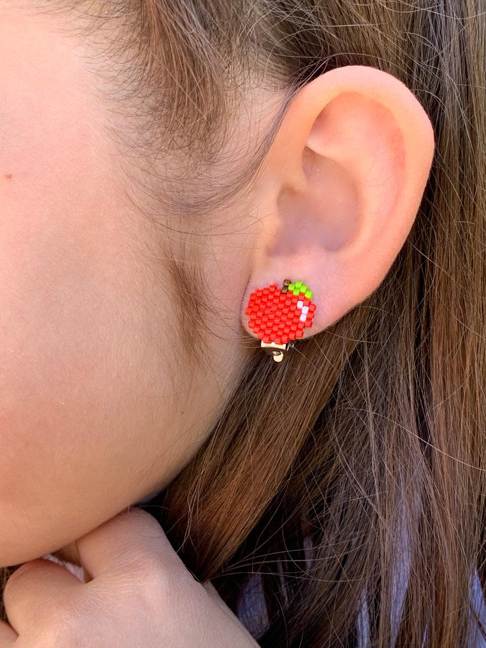 Miyuki Apple Clip Earrings