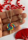 Lolipop Gümüş Kolye / Rainbow Lollipop Silver Necklace