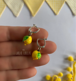 Cam Limon Küpe / Glass Lemon Earring