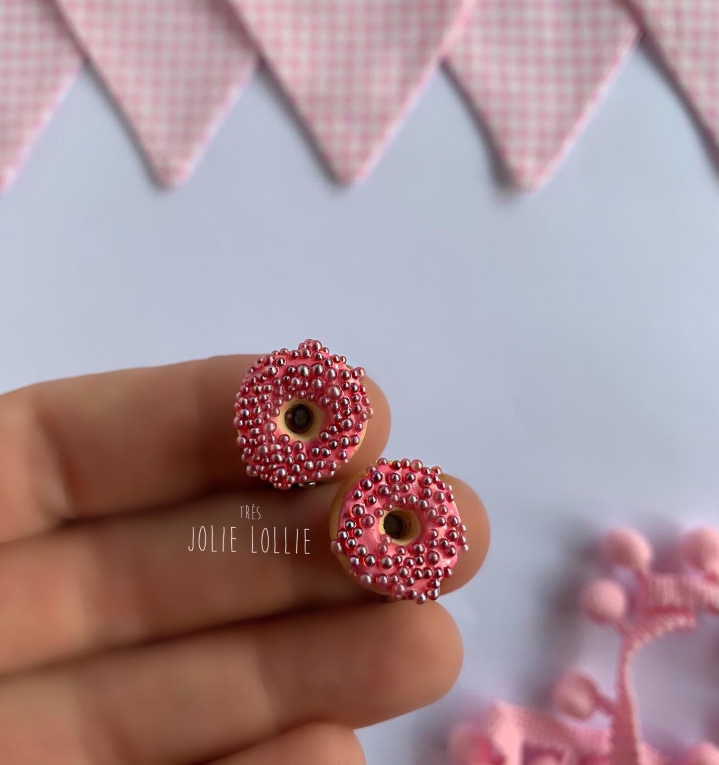 Donut Klips Küpe - İnci Sprinkle