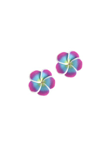 Çiçek Klips Küpe - Rainbow / Flower Clips Earring - Rainbow