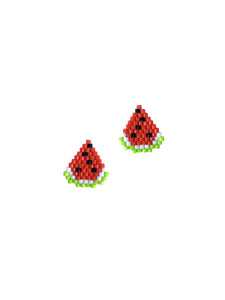 Miyuki Karpuz Klips Küpe / Miyuki Watermelon Clip-on Earring