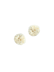 Ponpon Klips Küpe - Krem / Ponpon Clipon Earring - Cream