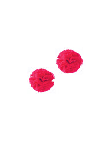 Ponpon Klips Küpe - Kırmızı  / Ponpon Clip-on Earring - Red