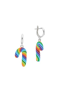 Baston Şeker Küpe / Candycane Earring