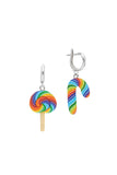 Lolipop ve Baston Gümüş Küpe / Lollipop and Candycane Silver Earring