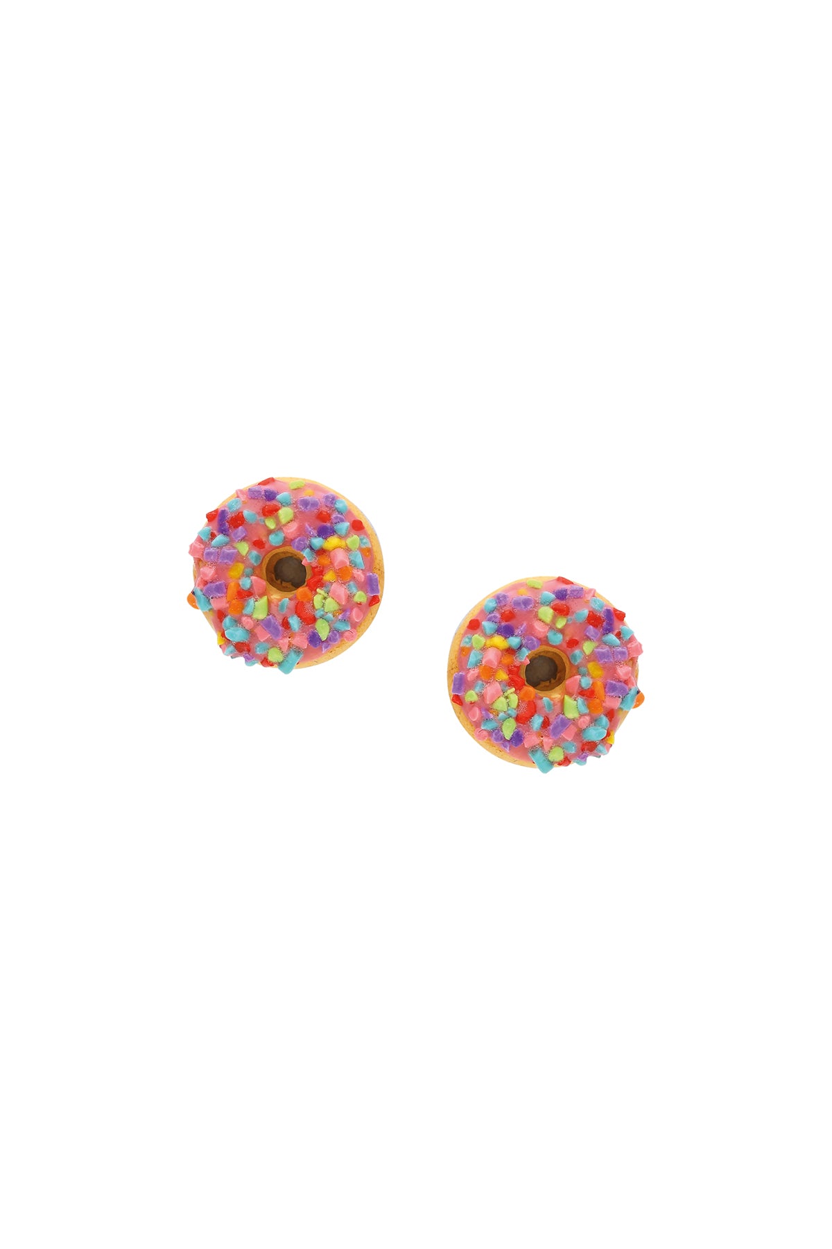 Donut Klips Küpe - Pembe Sprinkle