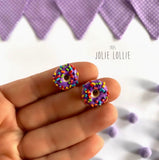 Donut Klips Küpe - Mor Sprinkle / Donut Clips Earring - Purple Sprinkle