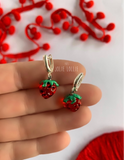 Cam Çilek Küpe / Glass Strawberry Earring