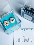 Donut Klips Küpe - Beyaz Sprinkle / Donut Clips Earring - White Sprinkle