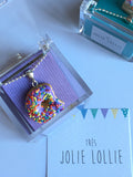 Donut Gümüş Kolye - Mor Sprinkle / Donut Silver Necklace - Purple Sprinkle